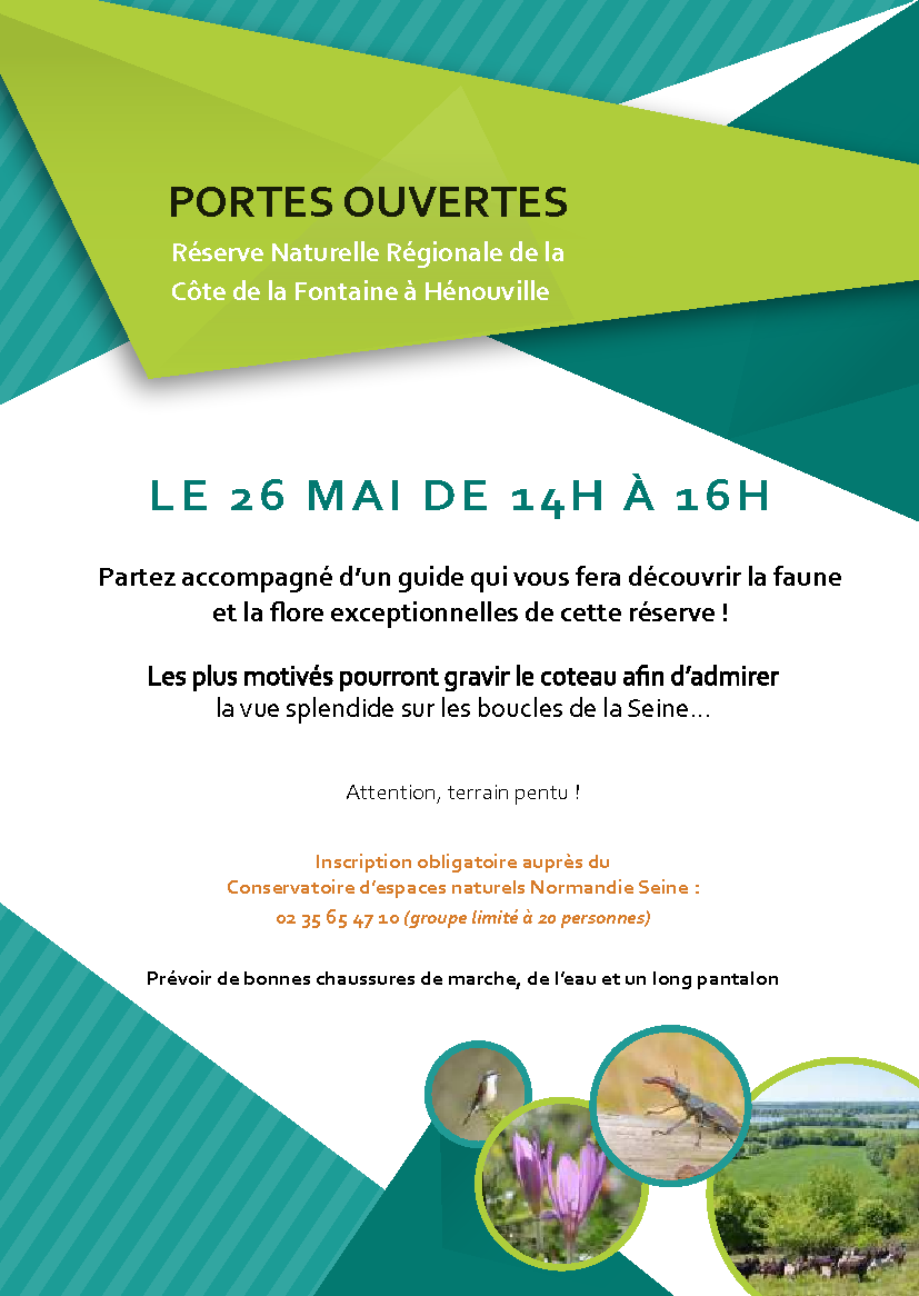 Journée Porte Ouverte Réserve Naturelle Régionale de la Côte de la Fontaine à Hénouville